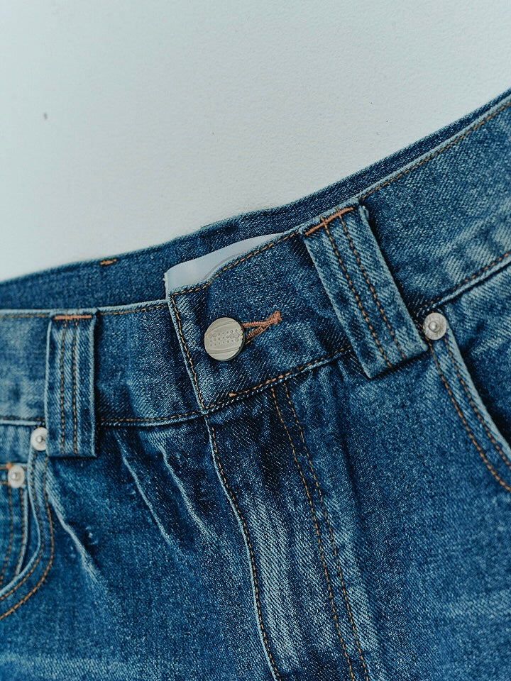 Washed Straight Denim