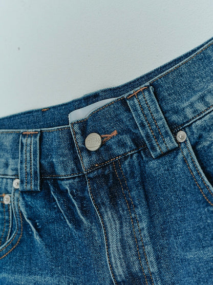 Washed Straight Denim