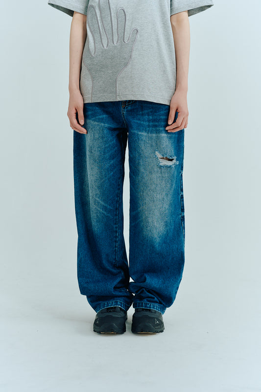 Washed Straight Denim