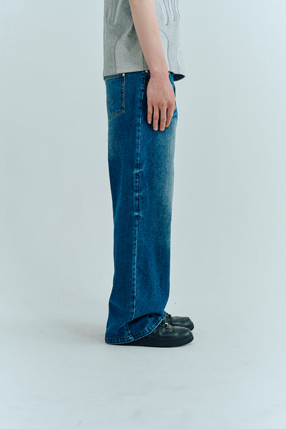 Washed Straight Denim