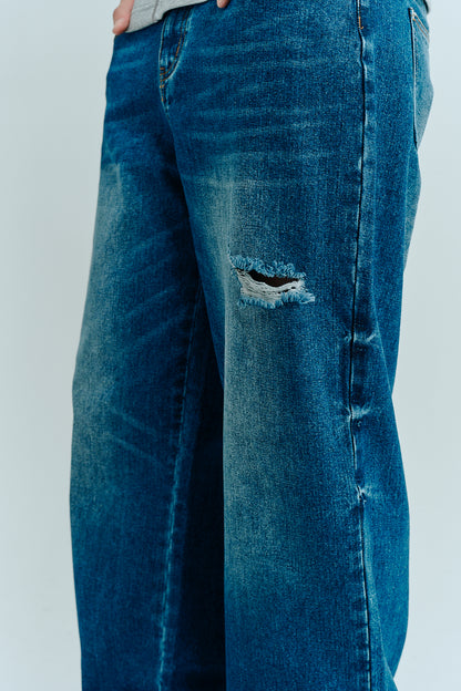 Washed Straight Denim