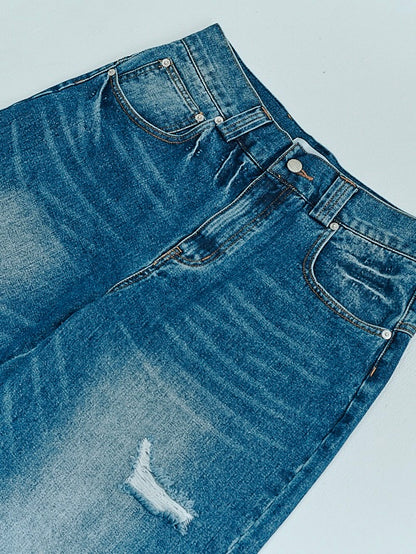 Washed Straight Denim