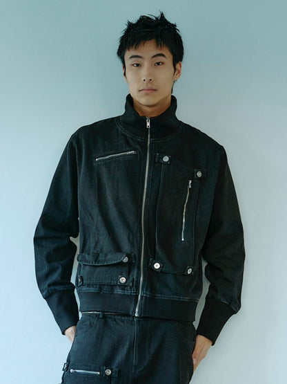 Convertible Pocket Denim Jacket