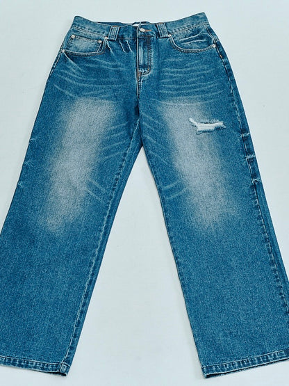 Washed Straight Denim