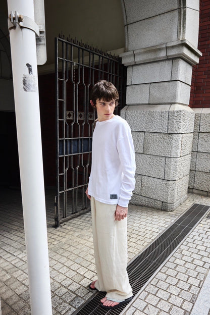 Crewneck thermal tee white